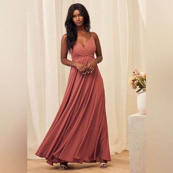 Lulus All About Love Rusty Rose Maxi Dress